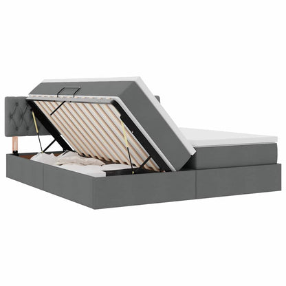 Aufbewahrungsbett Dunkelgrau 200 x 200 cm Kunstleder