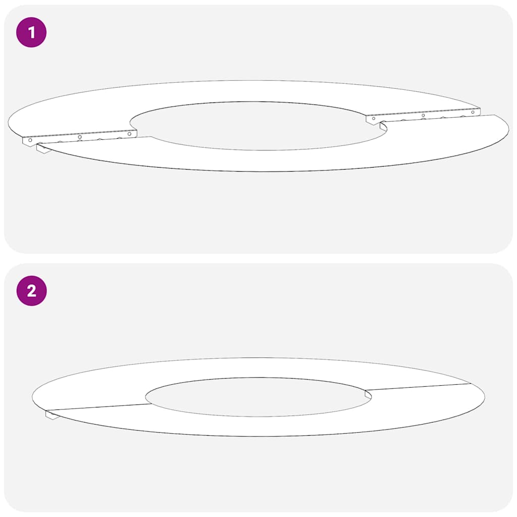geeignet für flachen Baumring Weiß Ø30 / 60 cm Stahl