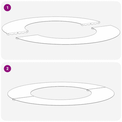 geeignet für flachen Baumring Silber Ø40 / 70 cm Edelstahl