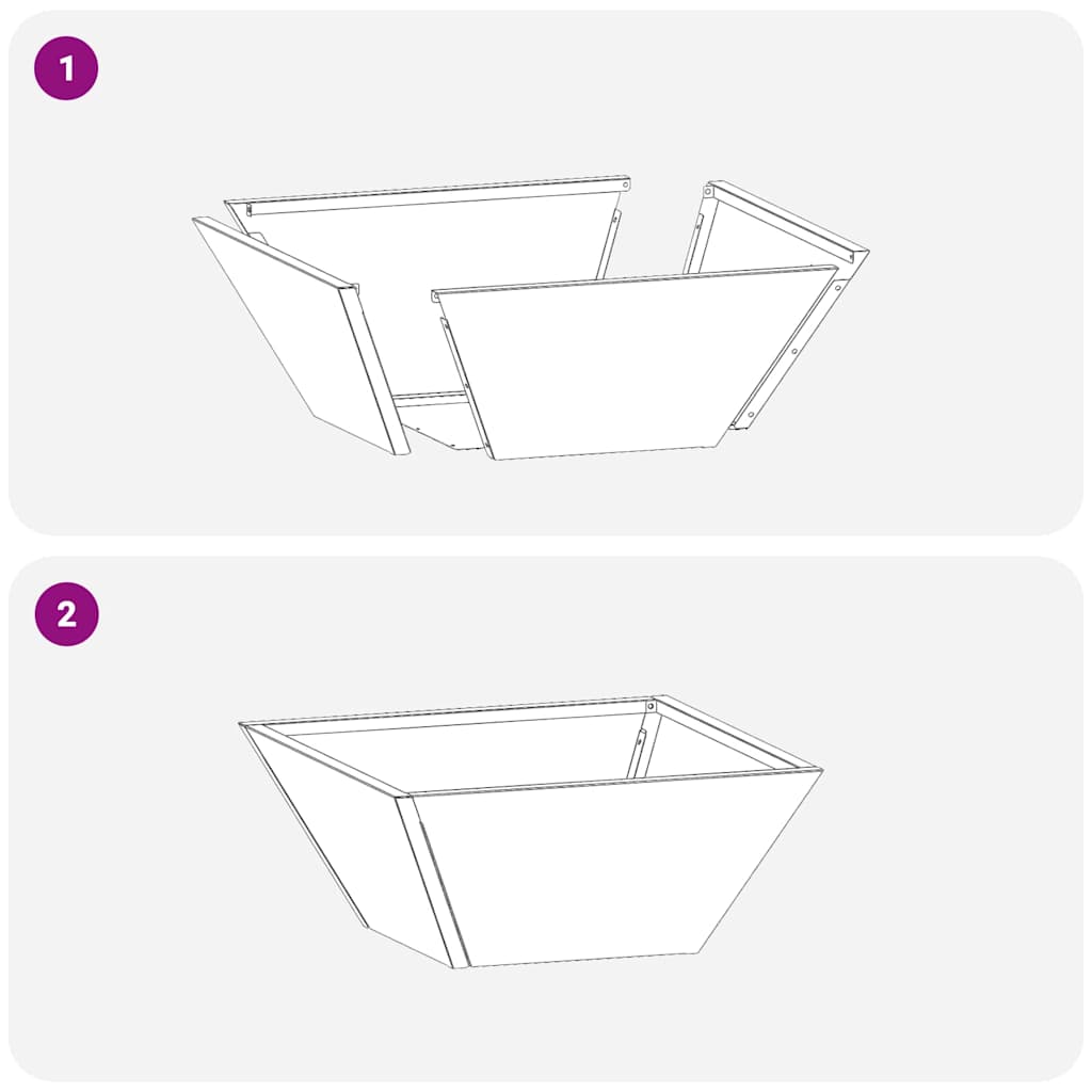 Garten-Pflanzgefäß Anthrazit 35 x 35 x 15 cm