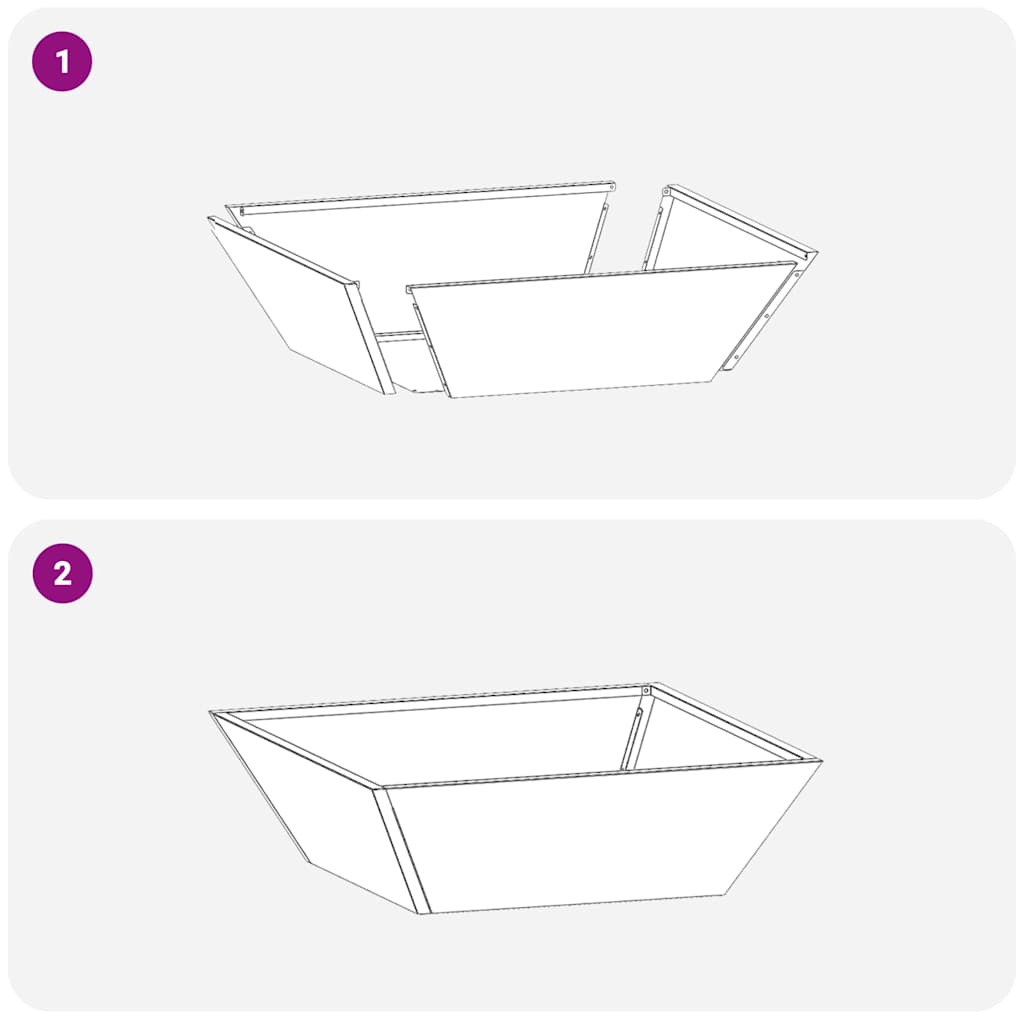 Garten-Pflanzgefäß Silber 50 x 50 x 15 cm Edelstahl