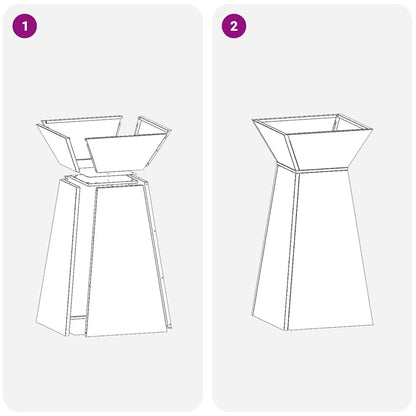 Säulen Pflanzer Silber 35 x 35 x 73 cm