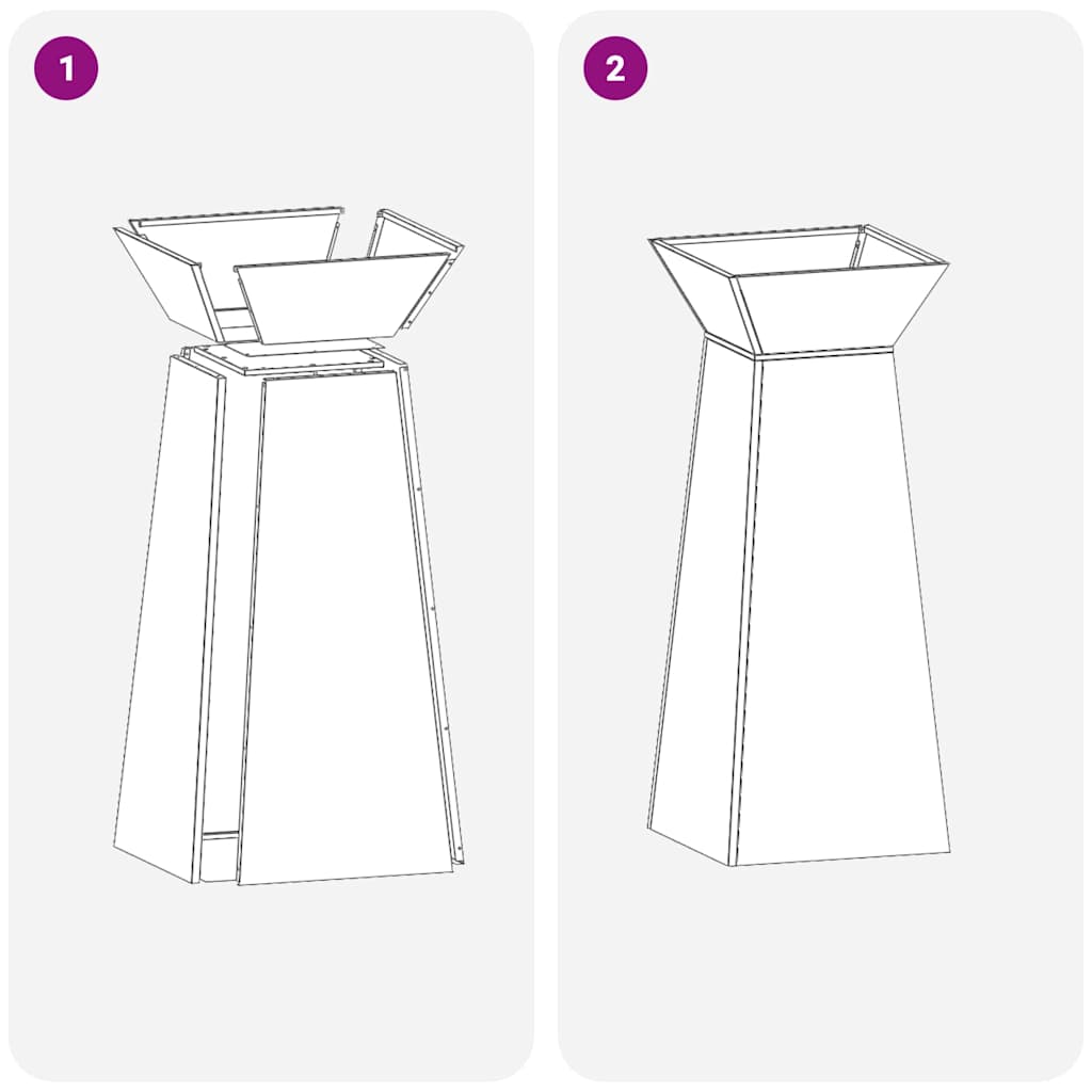 Säulen Pflanzer 2 pcs Silber 40 x 40 x 100 cm