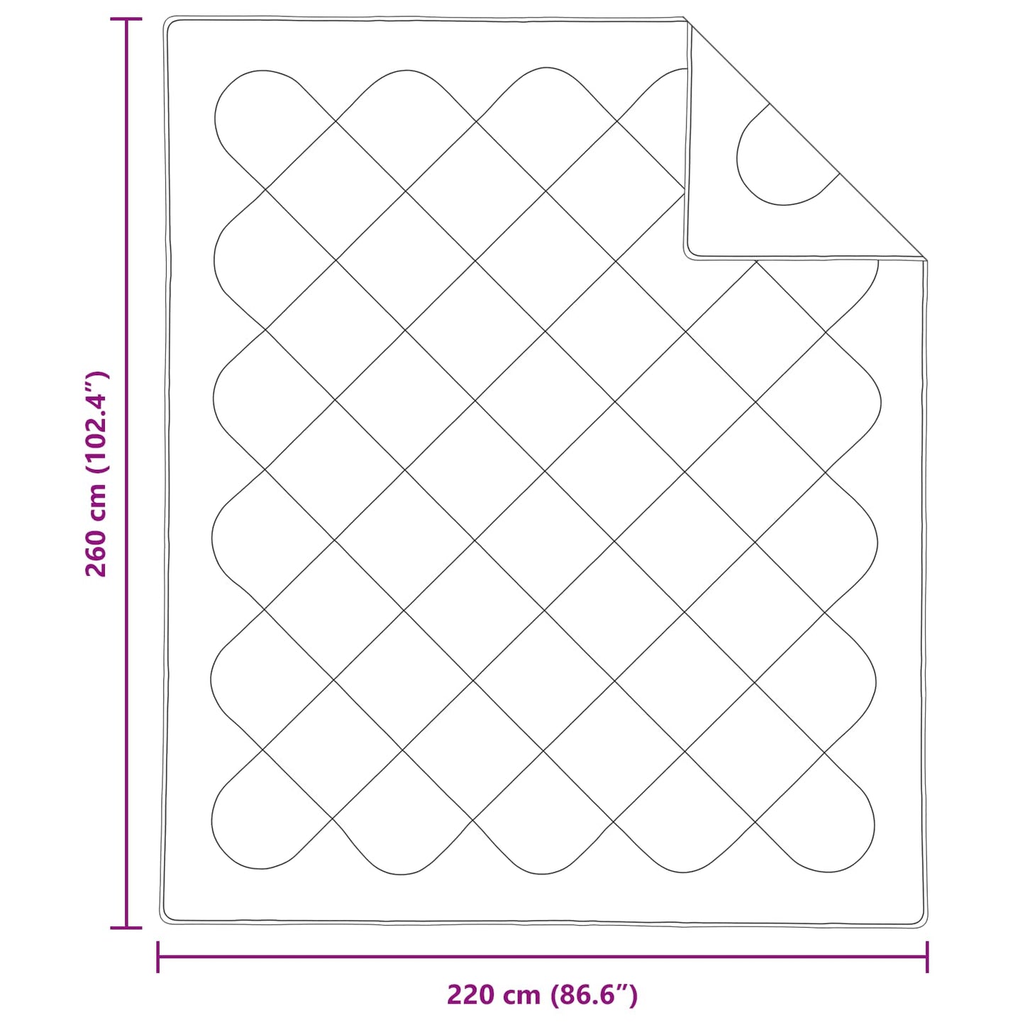 Bettdecke mit Kissen 3 pcs Weiß Mikrofaser