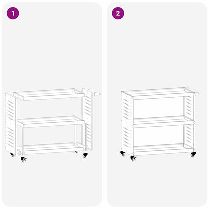 Werkzeugwagen Anthrazit 75 x 35 x 73 cm Kaltgewalzter Stahl