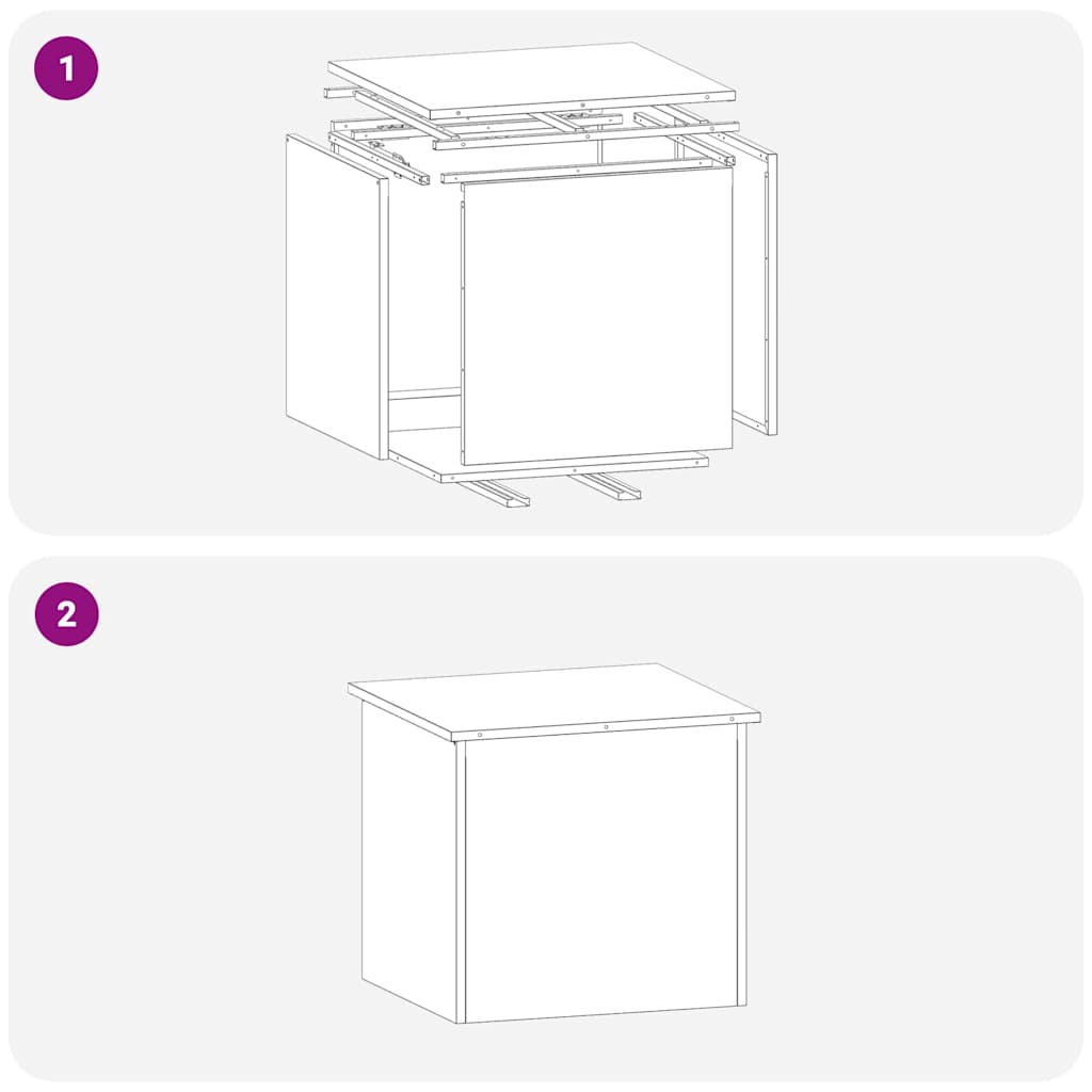Außenlagerbox Silber 55 x 50,5 x 50 cm Stahl