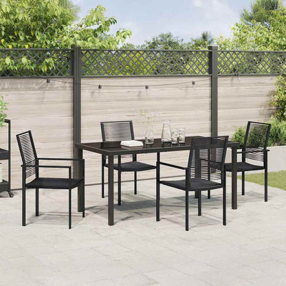 Garten Essgruppe 5 pcs Schwarz Pulverbeschichteter Stahl
