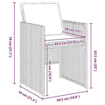 Garten Essgruppe mit Kissen 5 pcs Beige Poly-Rattan