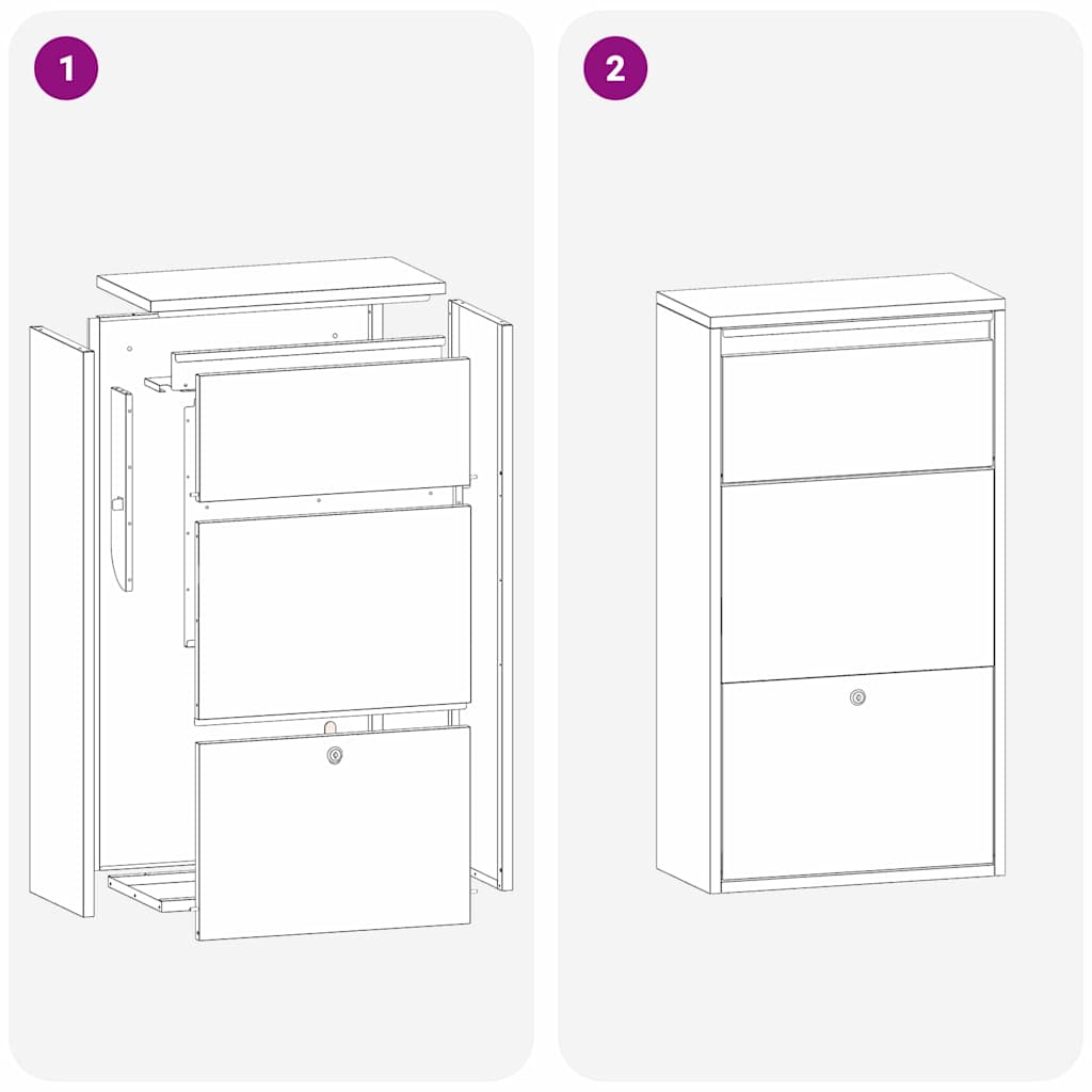 Paketdrop-Box mit Speicher Anthrazit 44 x 22 x 82 cm Stahl