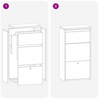 Paketdrop-Box mit Speicher Silber 44 x 22 x 82 cm Edelstahl