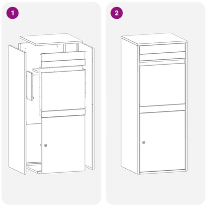 Paketdrop-Box mit Tür Schwarz 41 x 38 x 103 cm Verzinkter Stahl