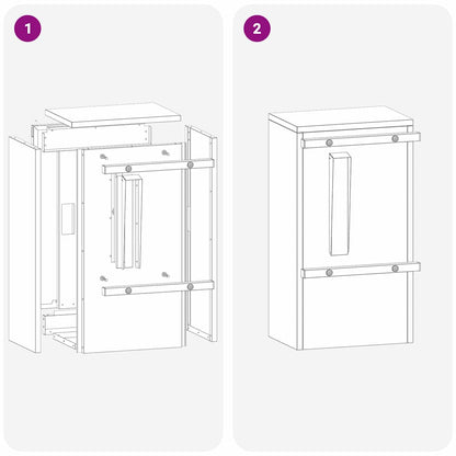 Briefkasten mit Speicher Silber 30 x 20 x 55 cm Edelstahl