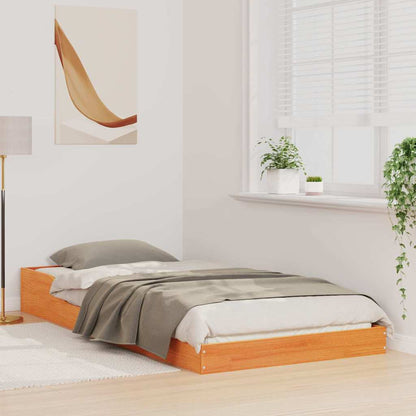 Bettrahmen Wachsbraun 100 x 200 cm Massives Kiefernholz