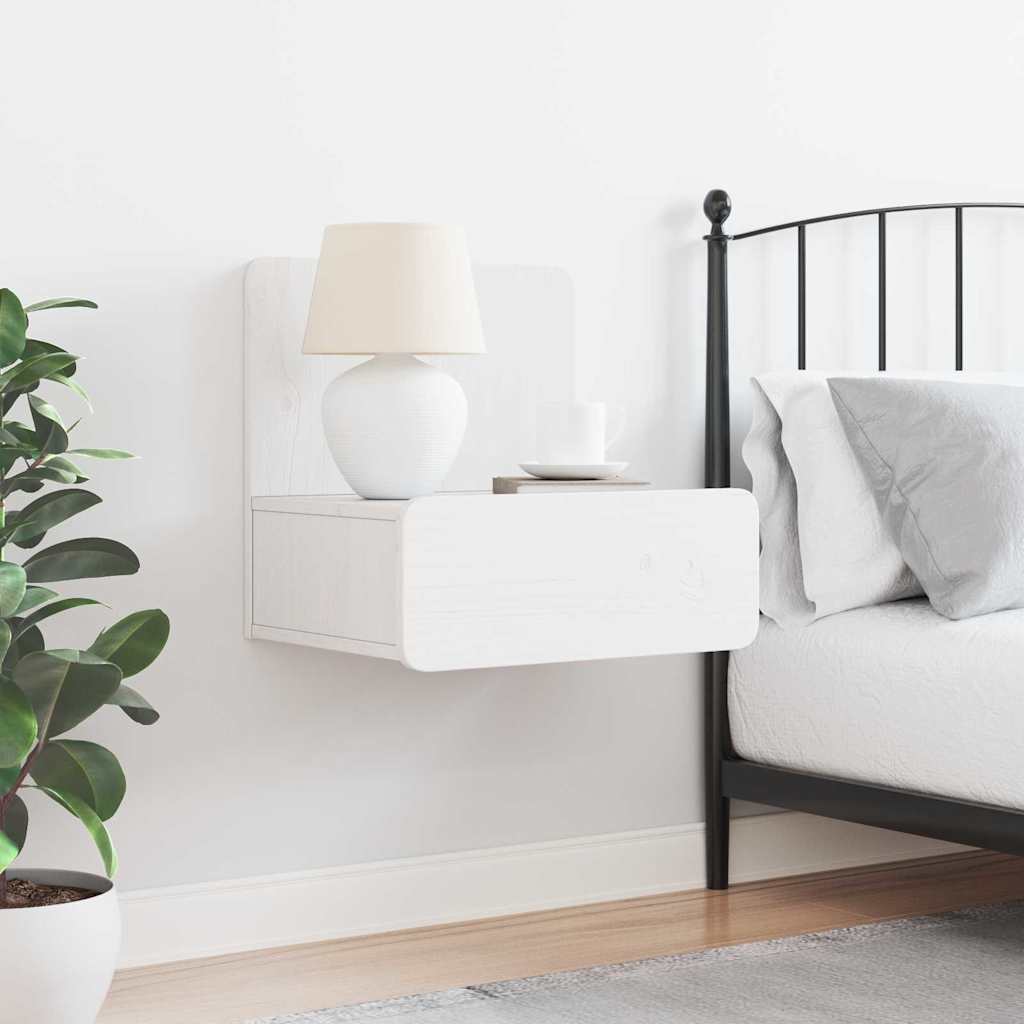 Nachttisch Weiß 44 x 32,5 x 40 cm Massivholz Kiefer