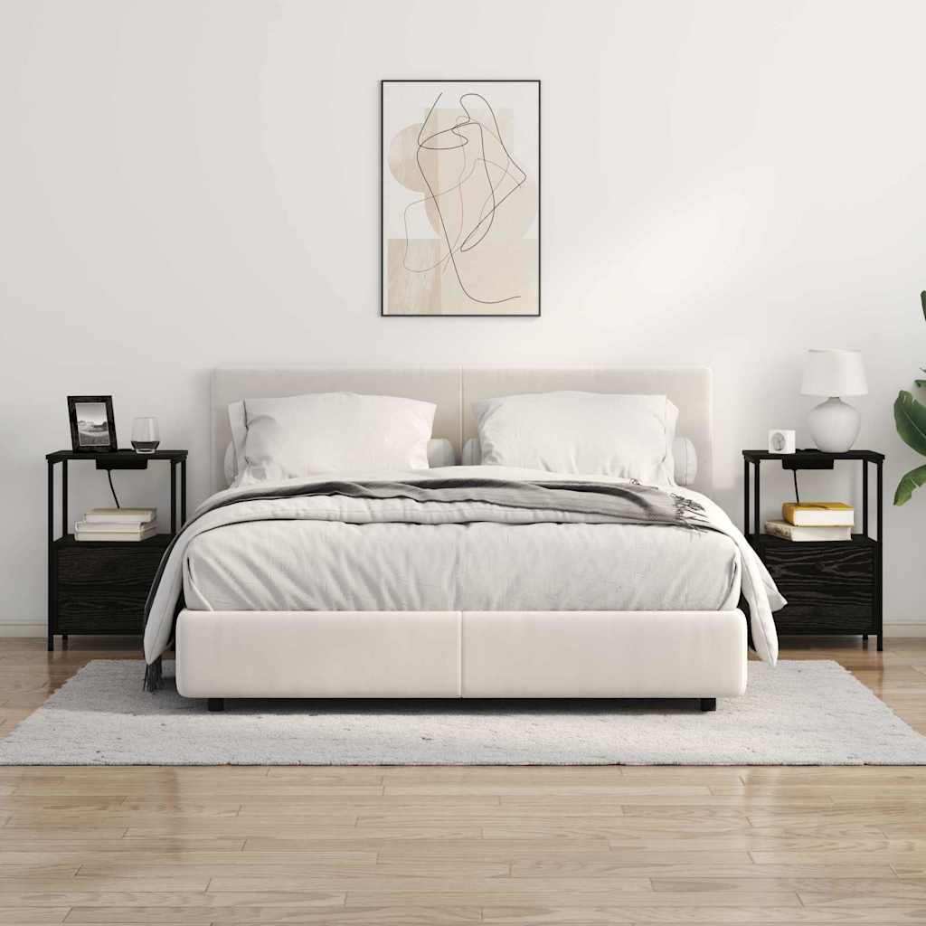 Nachttisch Schwarz Eichen-Optik 40 x 31 x 60 cm Holzwerkstoff