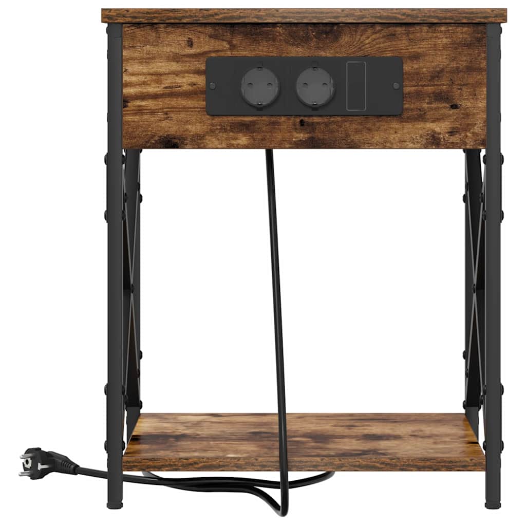 Nachttisch 2 pcs Geräucherte Eiche 41 x 31 x 51 cm