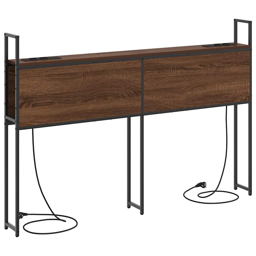 Kopfteil mit Stauraum mit Ladestation Braun Eichen-Optik