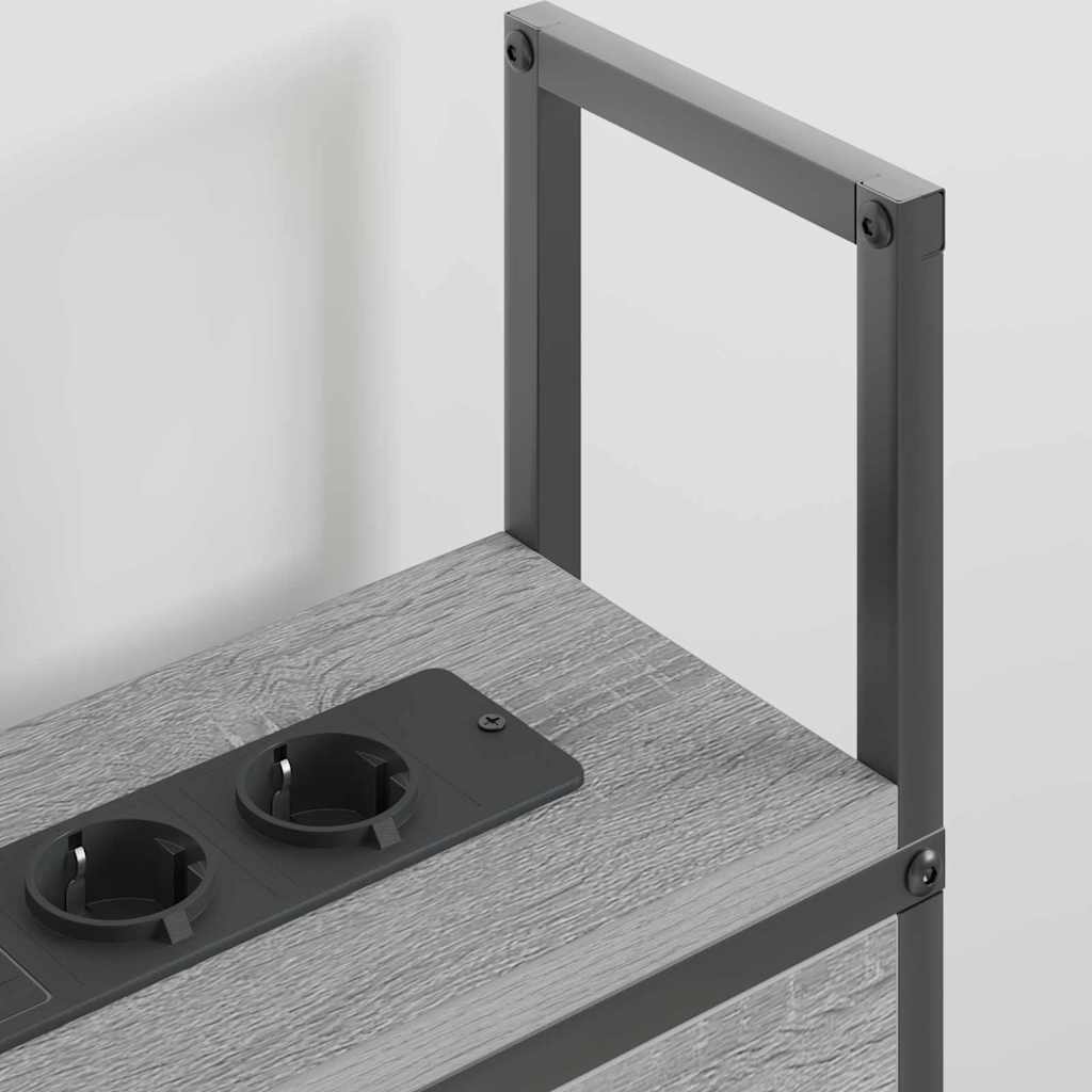 Kopfteil mit Stauraum mit Ladestation Grau Sonoma Holzwerkstoff