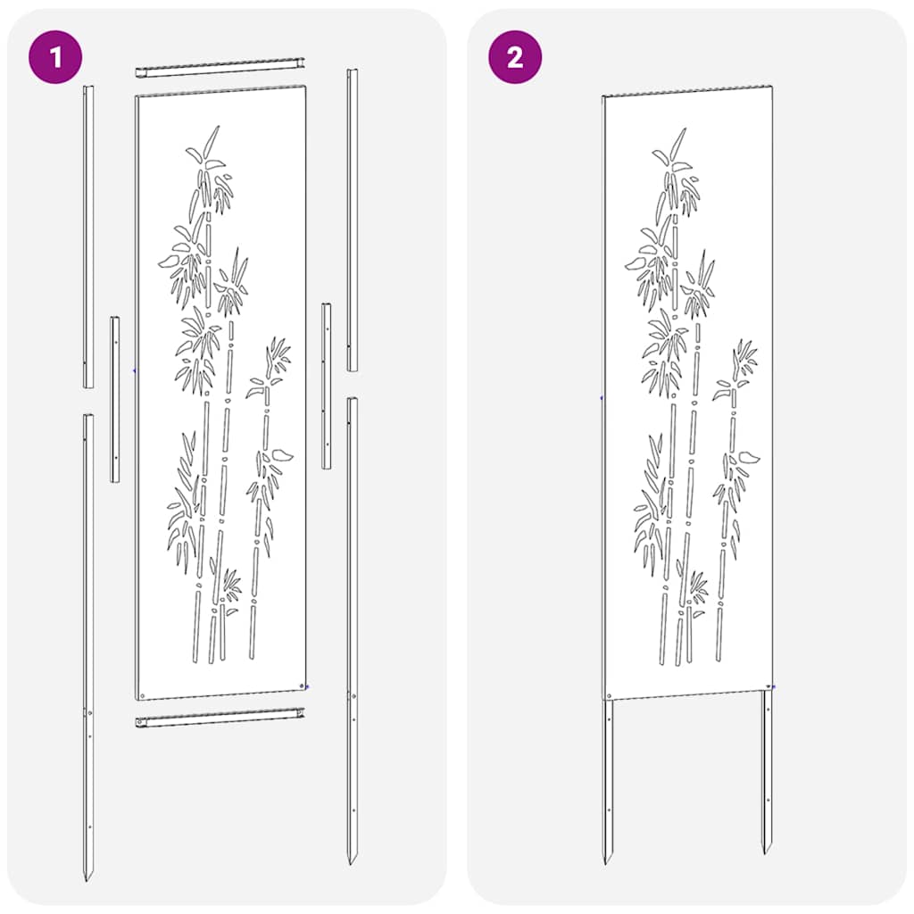 Garten Sichtschutz-Leinwand Floral Anthrazit 32 x 140 cm