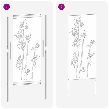 Garten Sichtschutz-Leinwand Floral Schwarz 50 x 140 cm