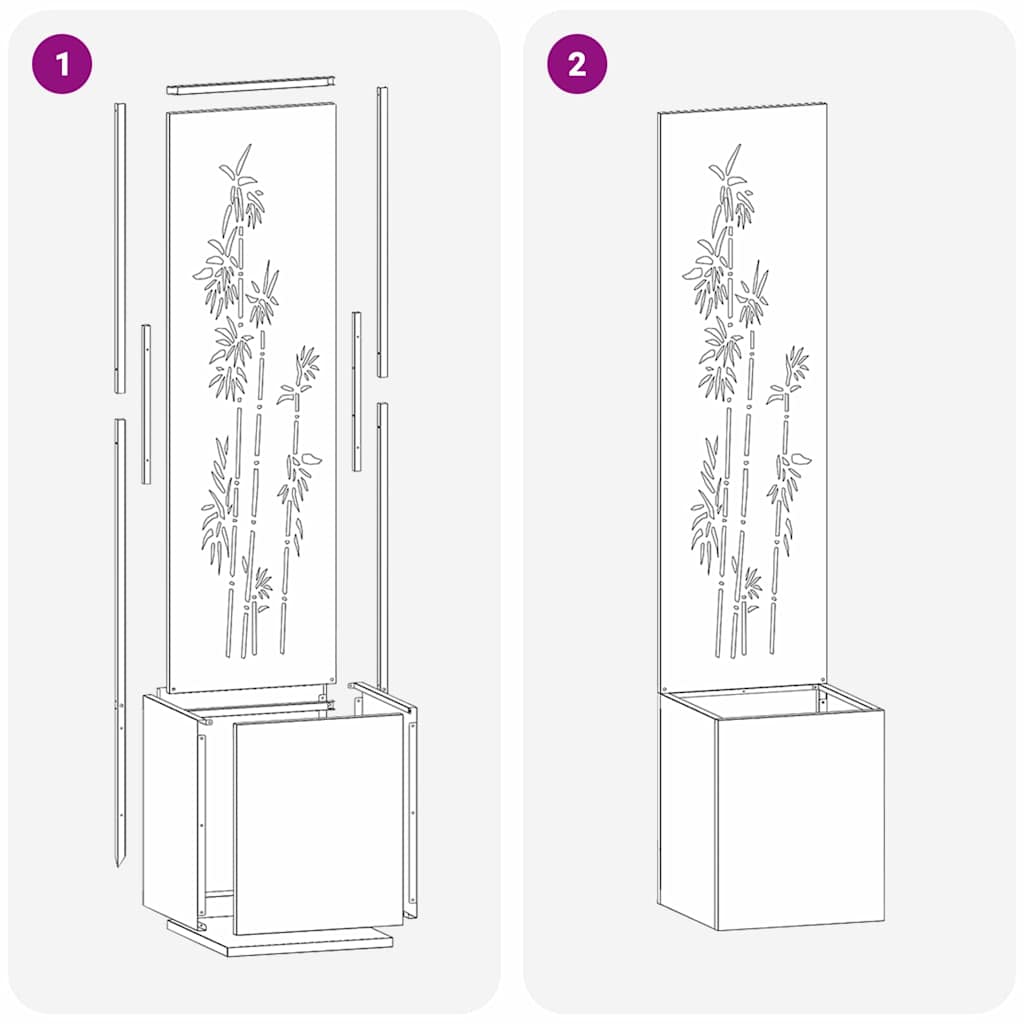 Garten Sichtschutz-Leinwand Floral Anthrazit 32 x 140 cm