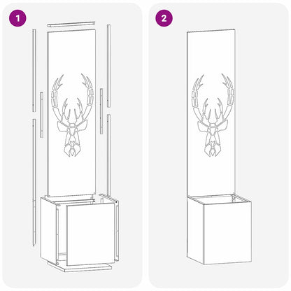 Garten Sichtschutz-Leinwand Tiermuster Weiß 32 x 32 x 150 cm