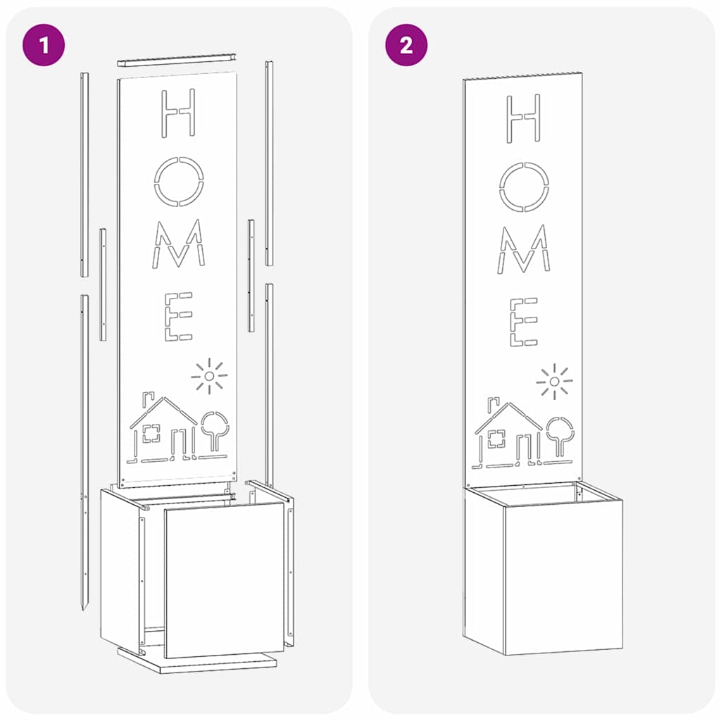 Garten Sichtschutz-Leinwand Rostig 32 x 32 x 150 cm