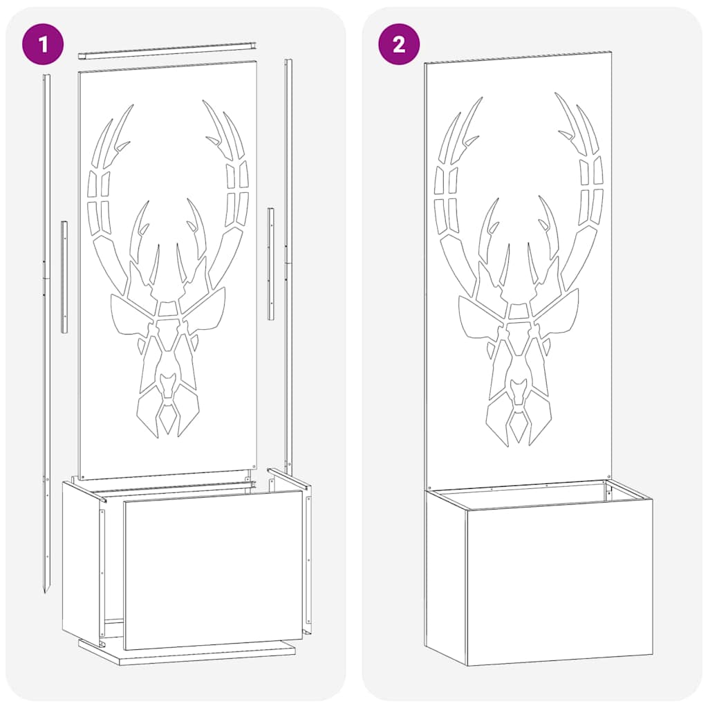 Garten Sichtschutz-Leinwand Tiermuster Rostig 50 x 32 x 150 cm