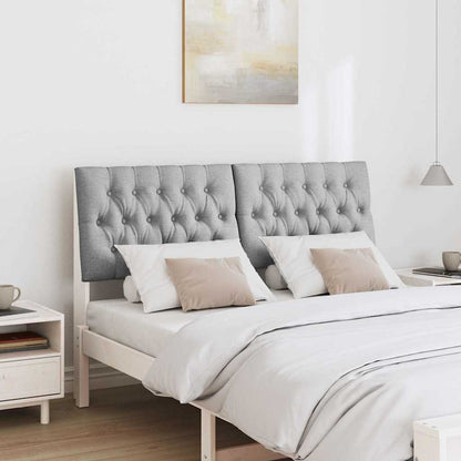 Gepolstertes Kopfteil Hellgrau 140 cm Massives Kiefernholz