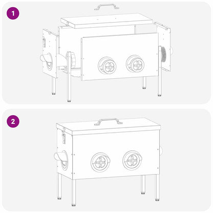 Hühnerfütterer Schwarz 41,5 x 20,5 x 33 cm Kaltgewalzter Stahl