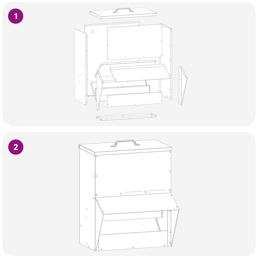 Hühnerfütterer Olive Grün 35 x 30,5 x 43,5 cm