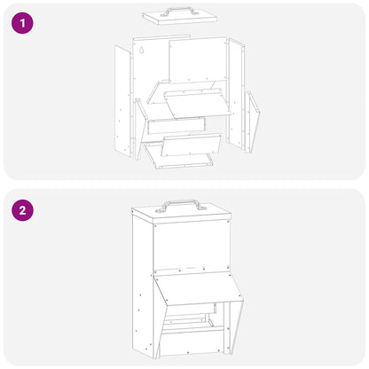 Hühnerfütterer Silber 20 x 25 x 35 cm Verzinkter Stahl