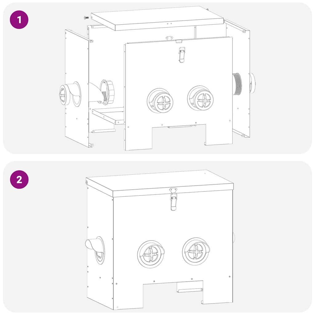 Hühnerfütterer 2 pcs Silber 40,5 x 25 x 38 cm Verzinkter Stahl