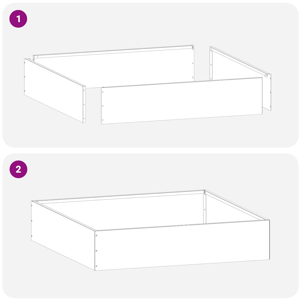 Raseneinfassung 6 pcs Anthrazit 60 x 60 x 13 cm Stahl