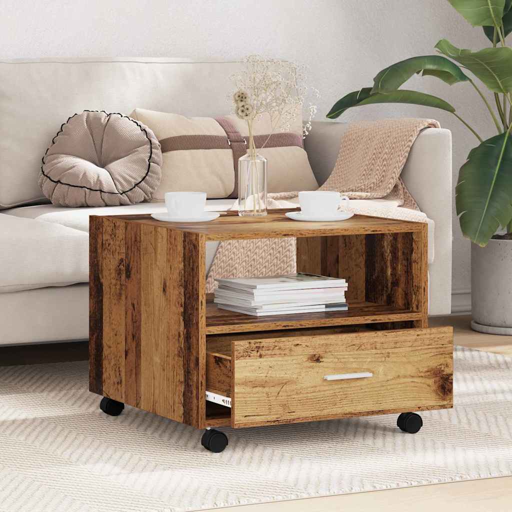 Couchtisch mit Schubladen Altholz 55 x 55 x 45 cm Holzwerkstoff