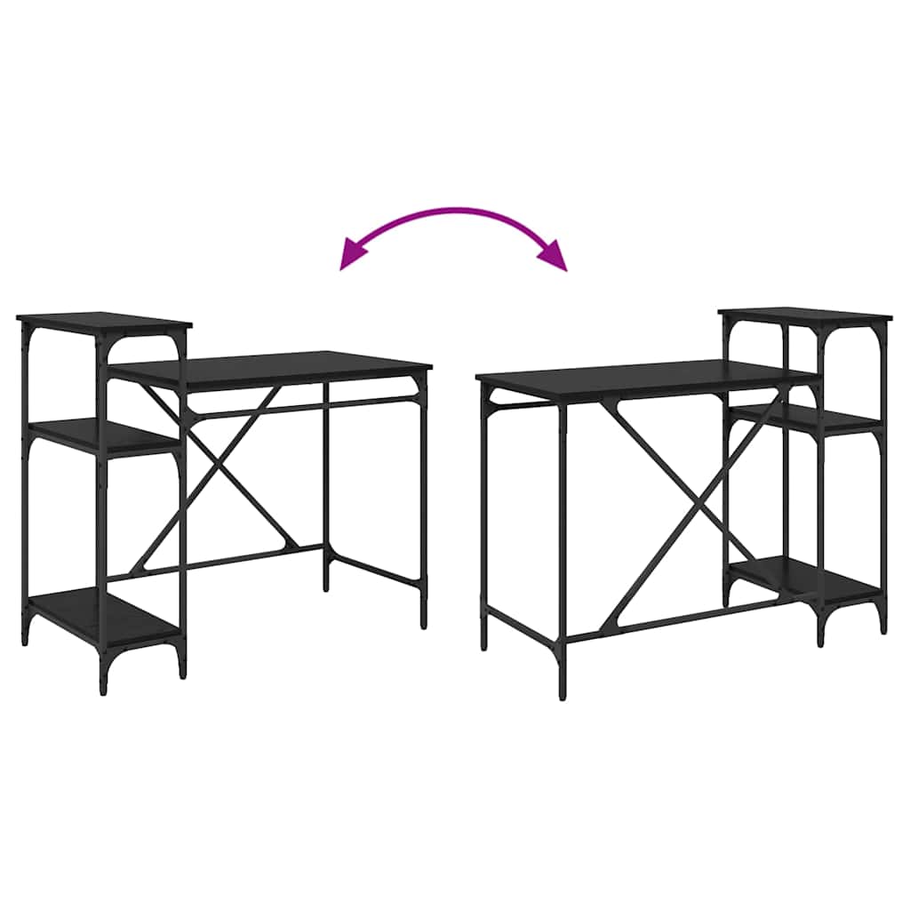 Schreibtisch Schwarz Eichen-Optik 105 x 50 x 90 cm