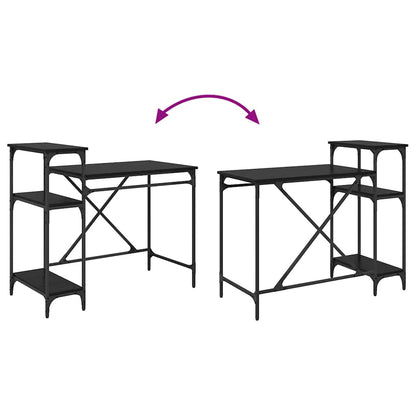 Schreibtisch Schwarz Eichen-Optik 105 x 50 x 90 cm