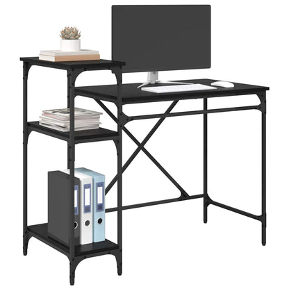 Schreibtisch Schwarz Eichen-Optik 105 x 50 x 90 cm