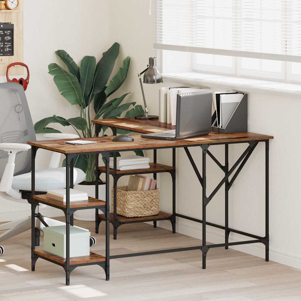 Schreibtisch Altholz 139 x 139 x 75 cm Holzwerkstoff