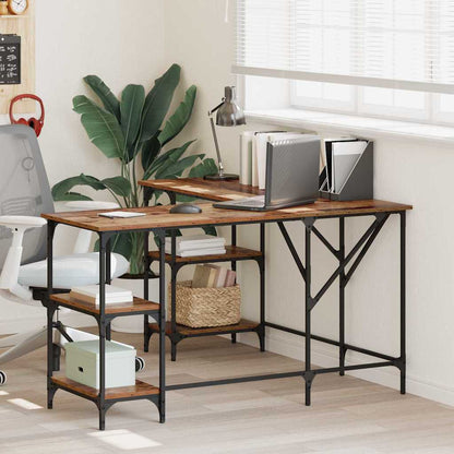 Schreibtisch Altholz 139 x 139 x 75 cm Holzwerkstoff