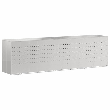 Wagenmüllbehälter für 6 Behälter Silber 408 x 77,5 x 115,5 cm