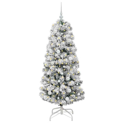 Künstlicher klappbarer Weihnachtsbaum Grün und Weiß 150 cm
