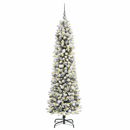 Künstlicher Weihnachtsbaum mit 300 LEDs mit Ständer Weiß 210 cm