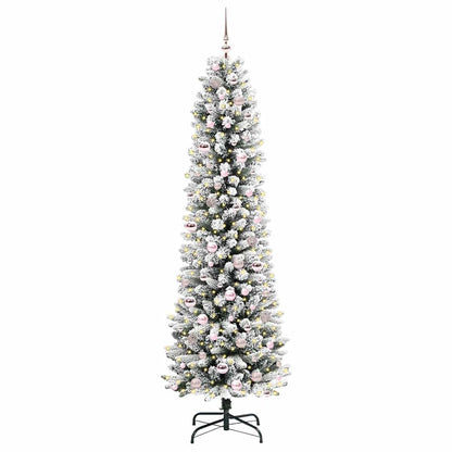 Künstlicher Weihnachtsbaum mit 300 LEDs mit Ständer Weiß 210 cm
