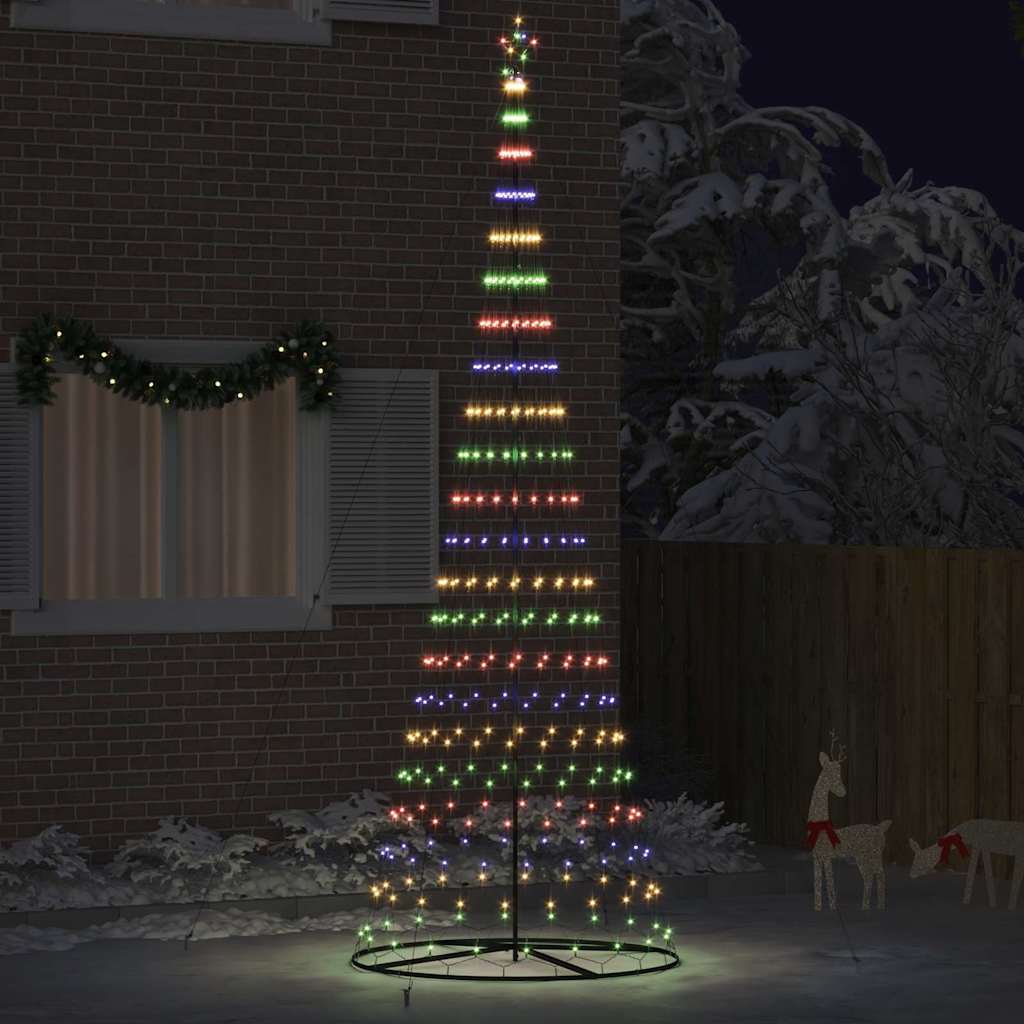 LED-Weihnachtsbaum mit 455 LEDs Mehrfarbig 184,5 cm Metall