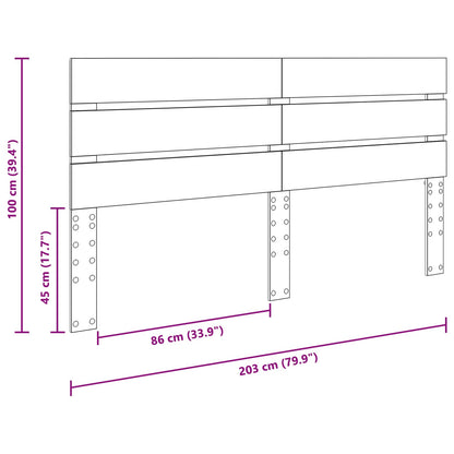 Kopfteil Schwarz Eichen-Optik 200 cm Holzwerkstoff