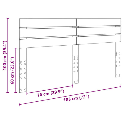 Kopfteil Schwarz Eichen-Optik 180 cm Holzwerkstoff