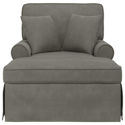 Chaise Lounge mit Rock mit Kissen 3 pcs Hellgrau Cordstoff