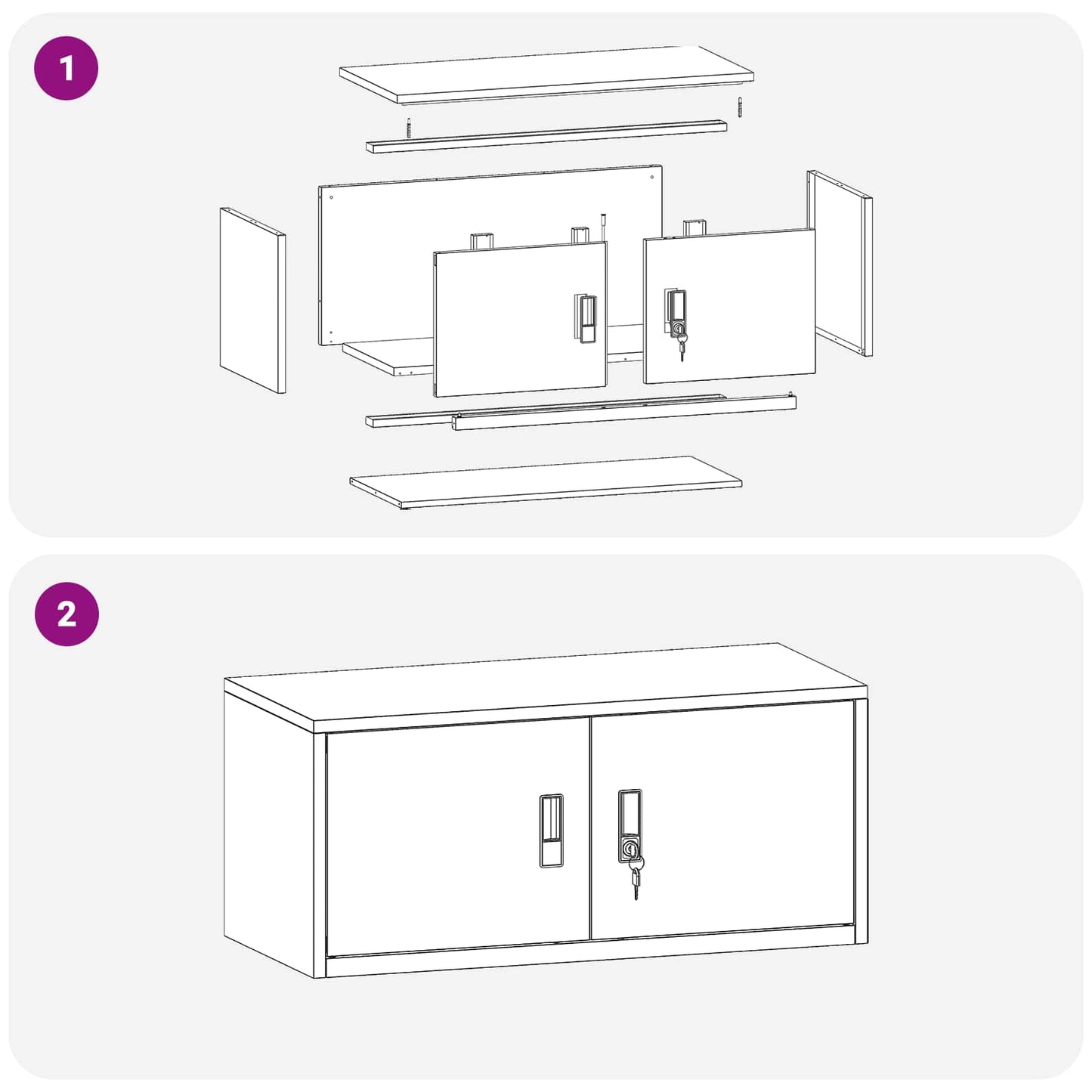 Aufbewahrungsschrank Senfgelb 90 x 40 x 40 cm Stahl