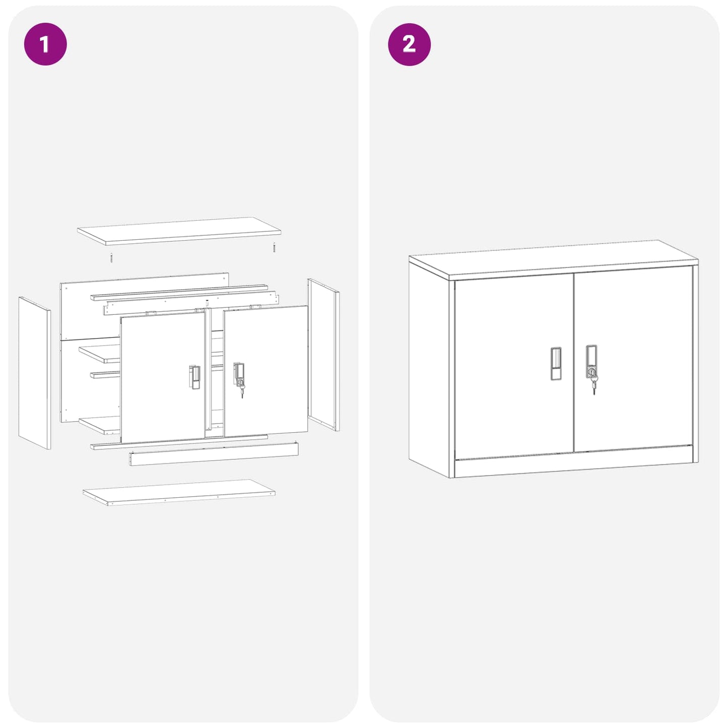 Aufbewahrungsschrank Rosa 90 x 40 x 70 cm Stahl